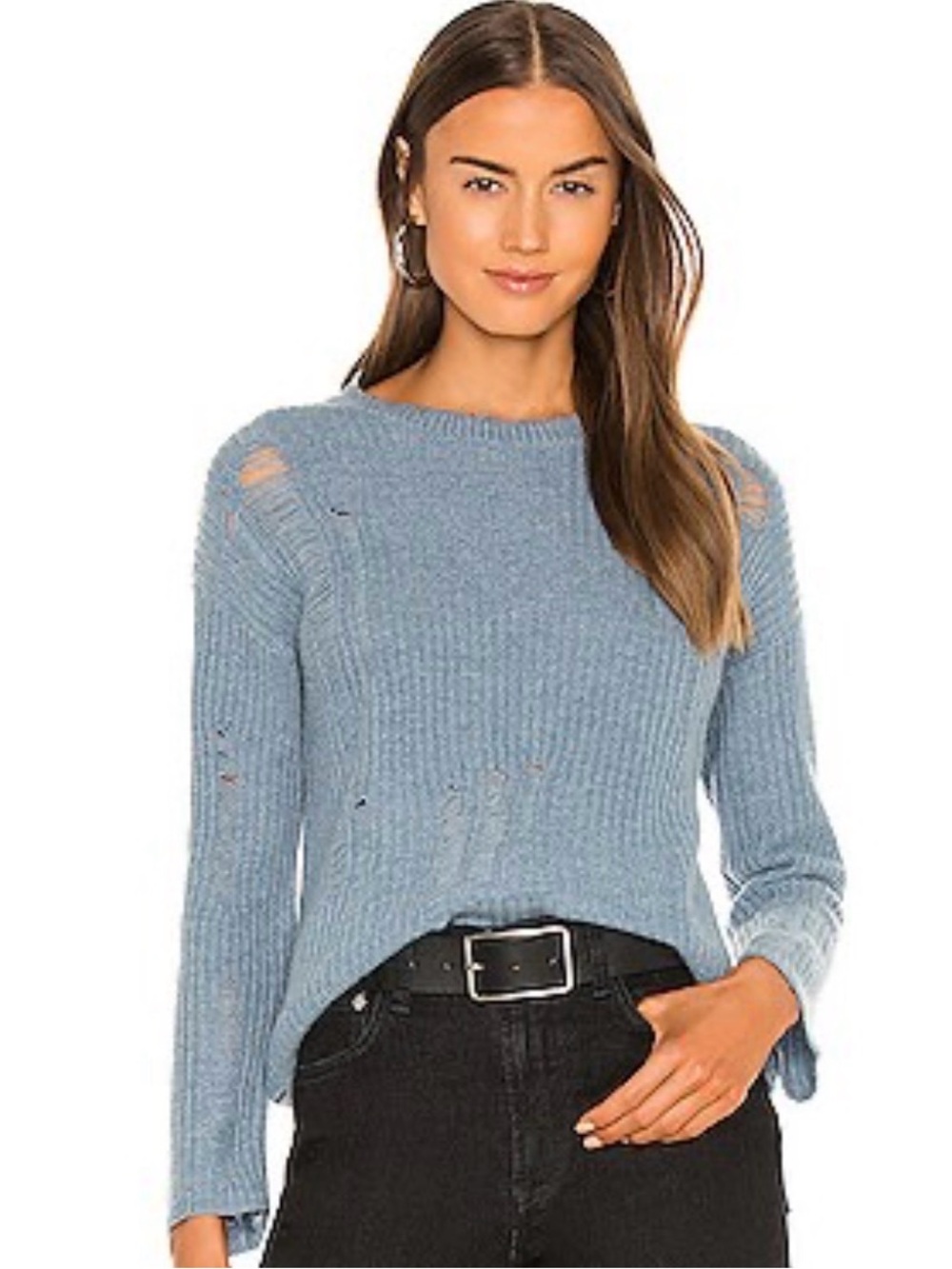 Autumn Cashmere blue destroyed sweater Size XS